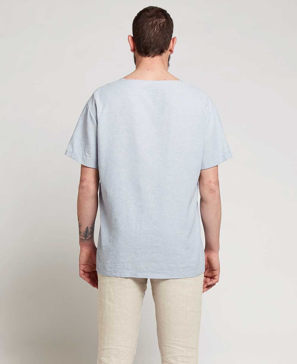 Men’s Karma Blue Linen Kurta Shirt