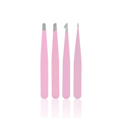 1/4 Pcs Professional Beauty Tool Eyebrow Tweezers Set Stainless Steel Eyebrow Forceps Set For Facial Hair Inward Growing women