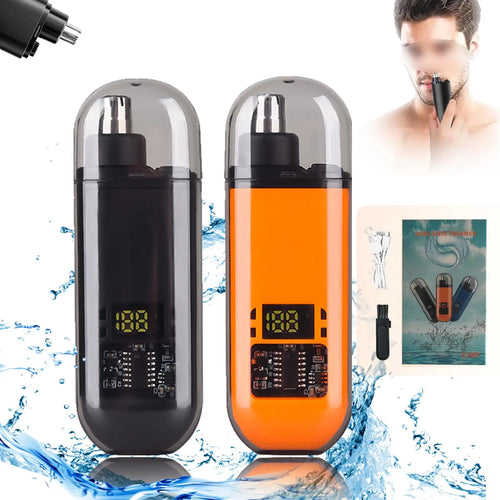 Portable Mini LED Display Nasal Hair Trimmer with Type-C Charging Versatile Compact Personal Grooming Tool