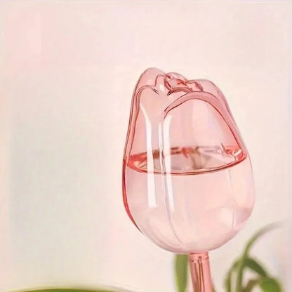 Pink Tulip Plant Watering Balls Suitable for Indoor Outdoor Plants, Automatic Plant Drippers, Automatic Watering Gardening Tools