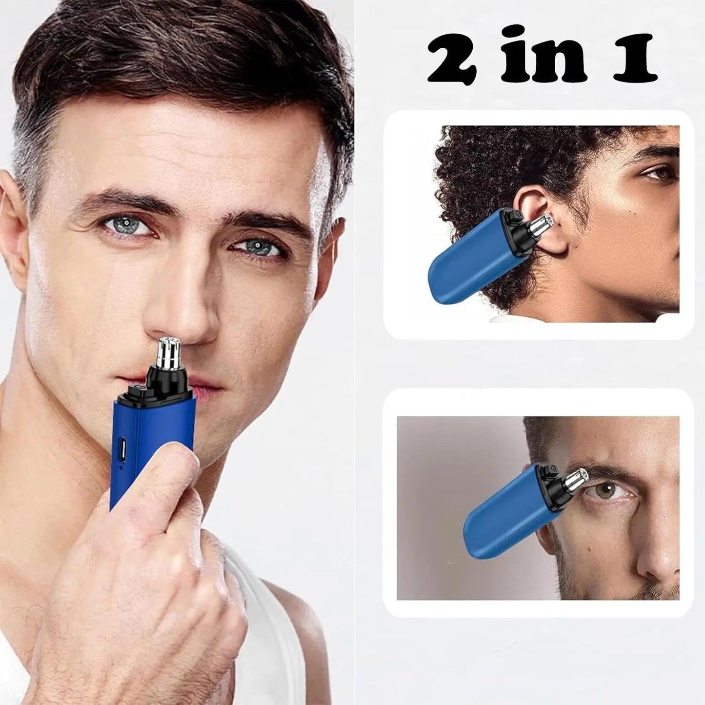 Portable Mini LED Display Nasal Hair Trimmer with Type-C Charging Versatile Compact Personal Grooming Tool