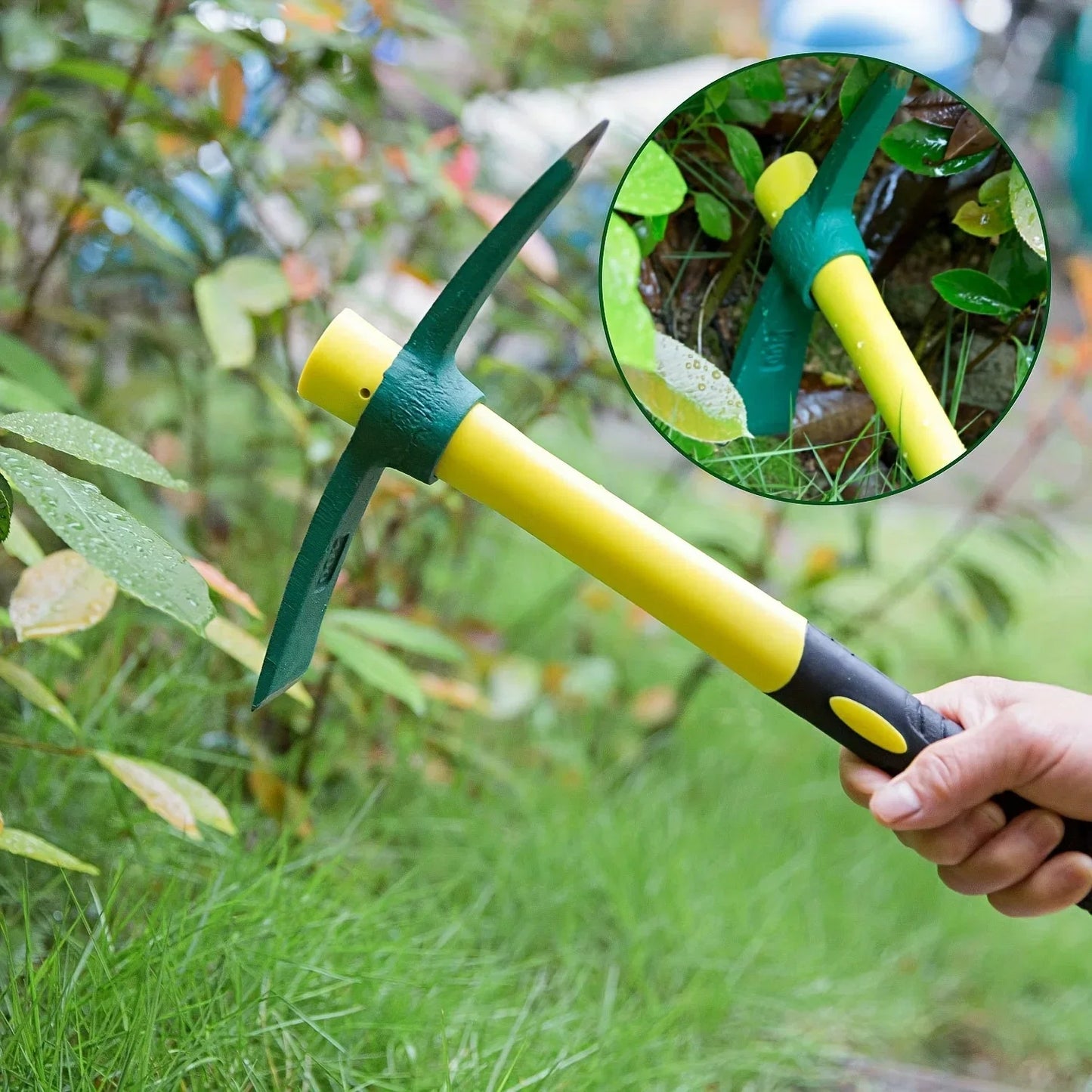 Forged Garden Pick-Axe – Fiberglass-Handle Tool for Weeding, Soil Loosening & Camping
