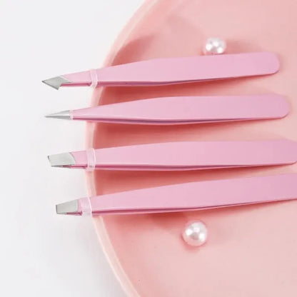 1/4 Pcs Professional Beauty Tool Eyebrow Tweezers Set Stainless Steel Eyebrow Forceps Set For Facial Hair Inward Growing women