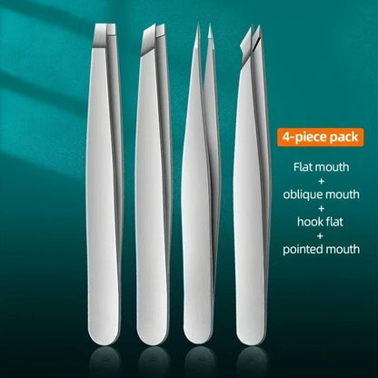 1/4 Pcs Professional Beauty Tool Eyebrow Tweezers Set Stainless Steel Eyebrow Forceps Set For Facial Hair Inward Growing women