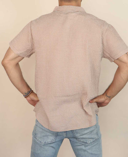 Men's Button Up Kurta Shirt With Solid Pocket