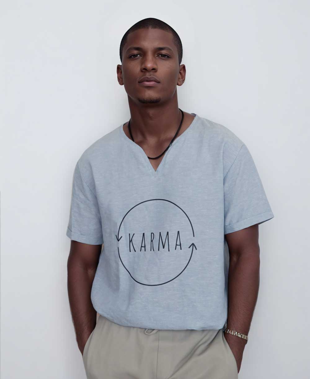 Men’s Karma Blue Linen Kurta Shirt