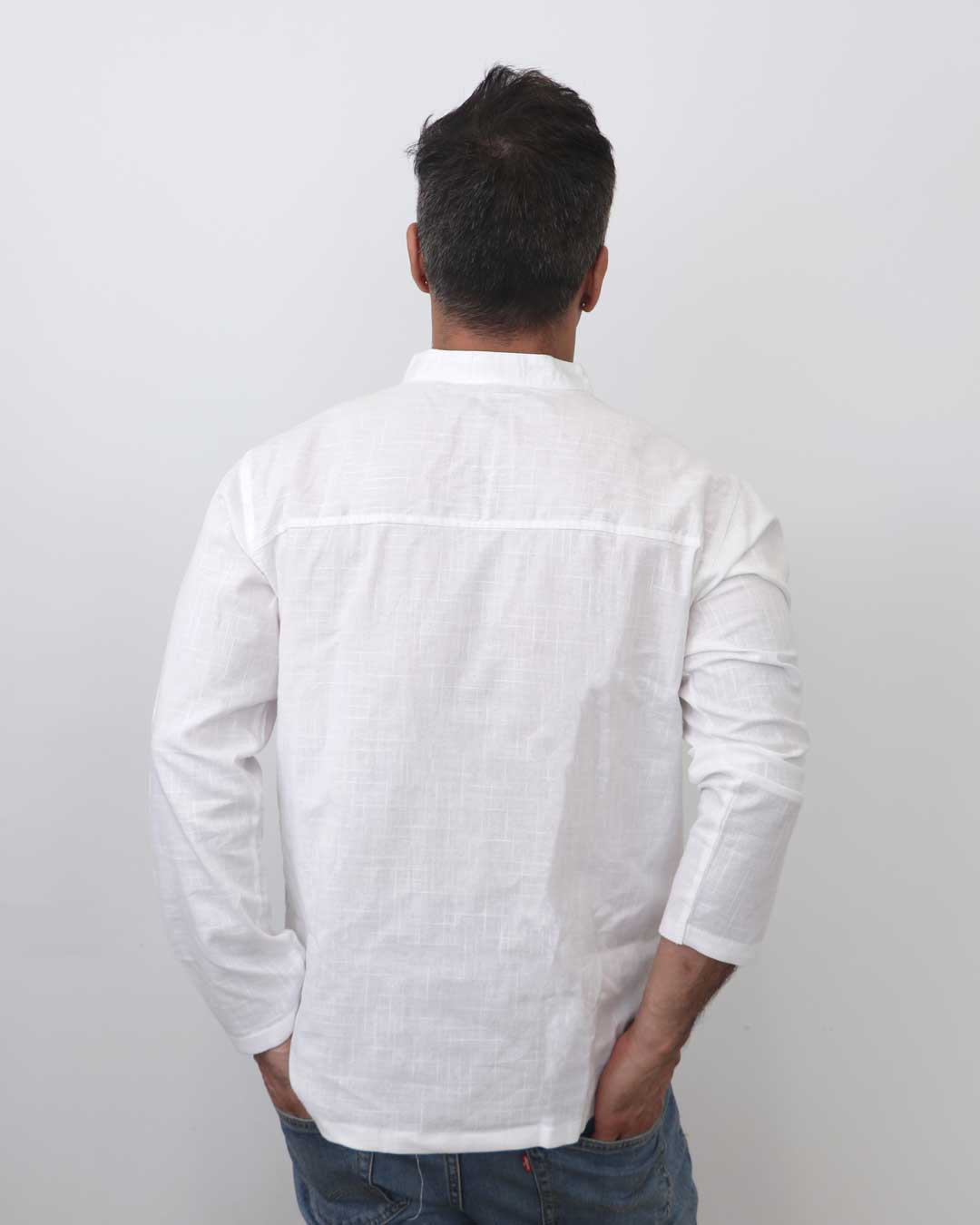 Men’s White Thai Cotton Kurta Shirt